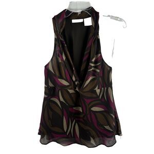 Worthington Women’s Blouse Top Sleeveless Size 16 Layered Brown Purple